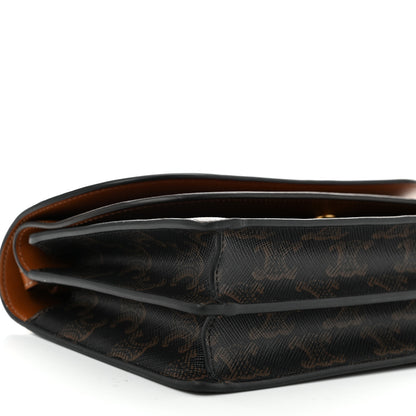 Celine Triomphe Canvas Lambskin Wallet On Strap Tan 9 of 10