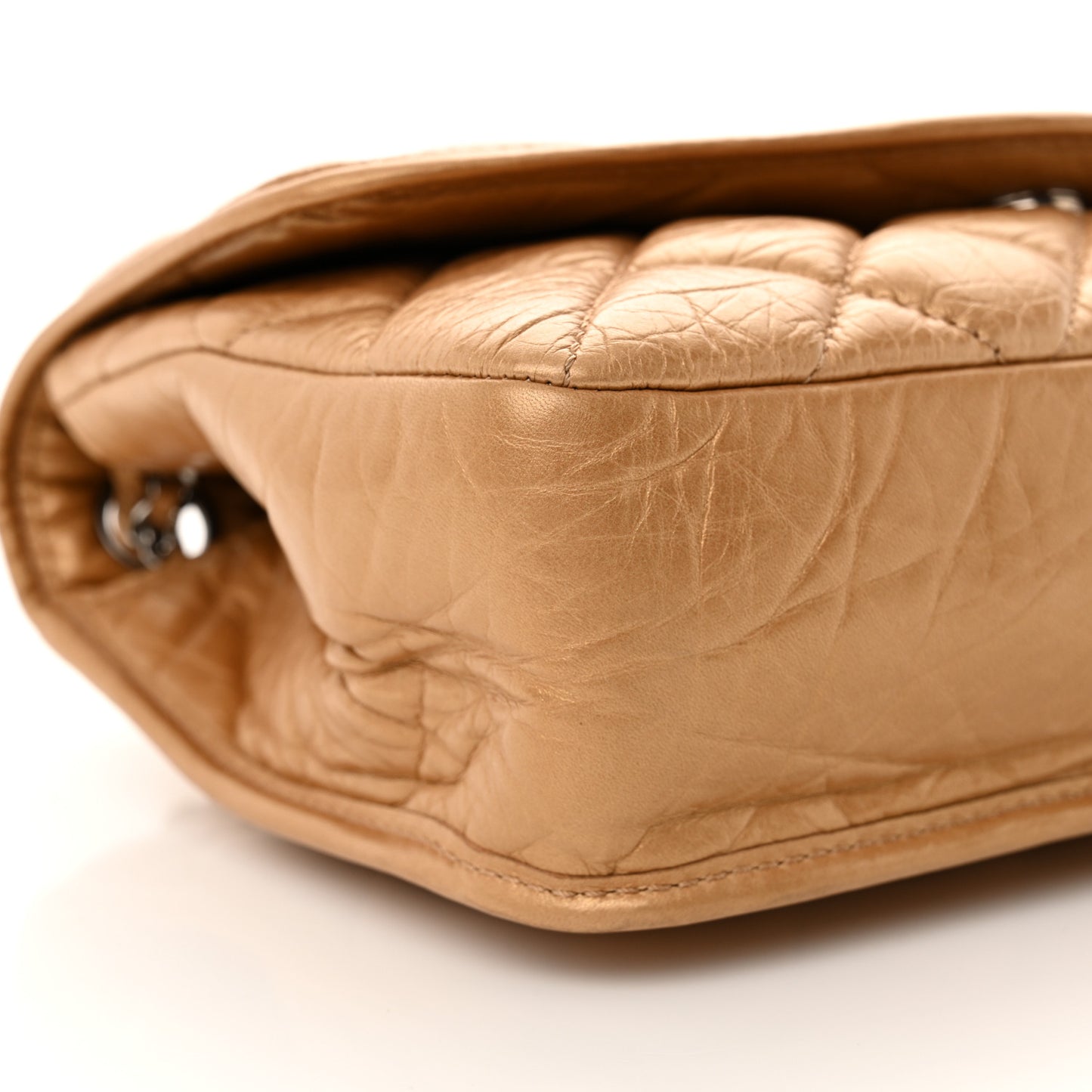 Aged Calfskin Vintage Ligne Flap Gold