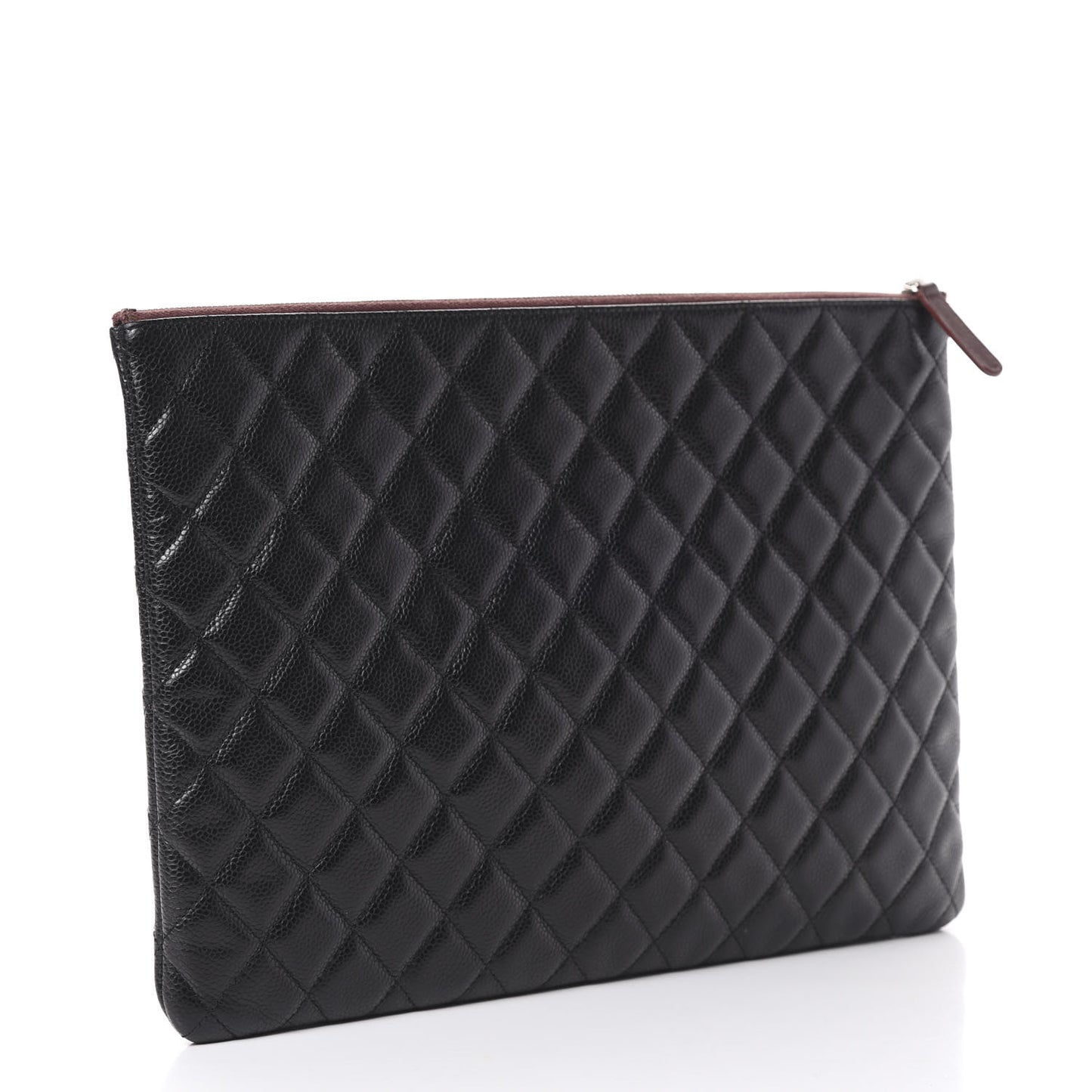 Caviar Quilted Large Cosmetic Case Black