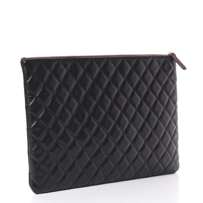 Chanel Caviar Quilted Large Cosmetic Case Black 2 of 6