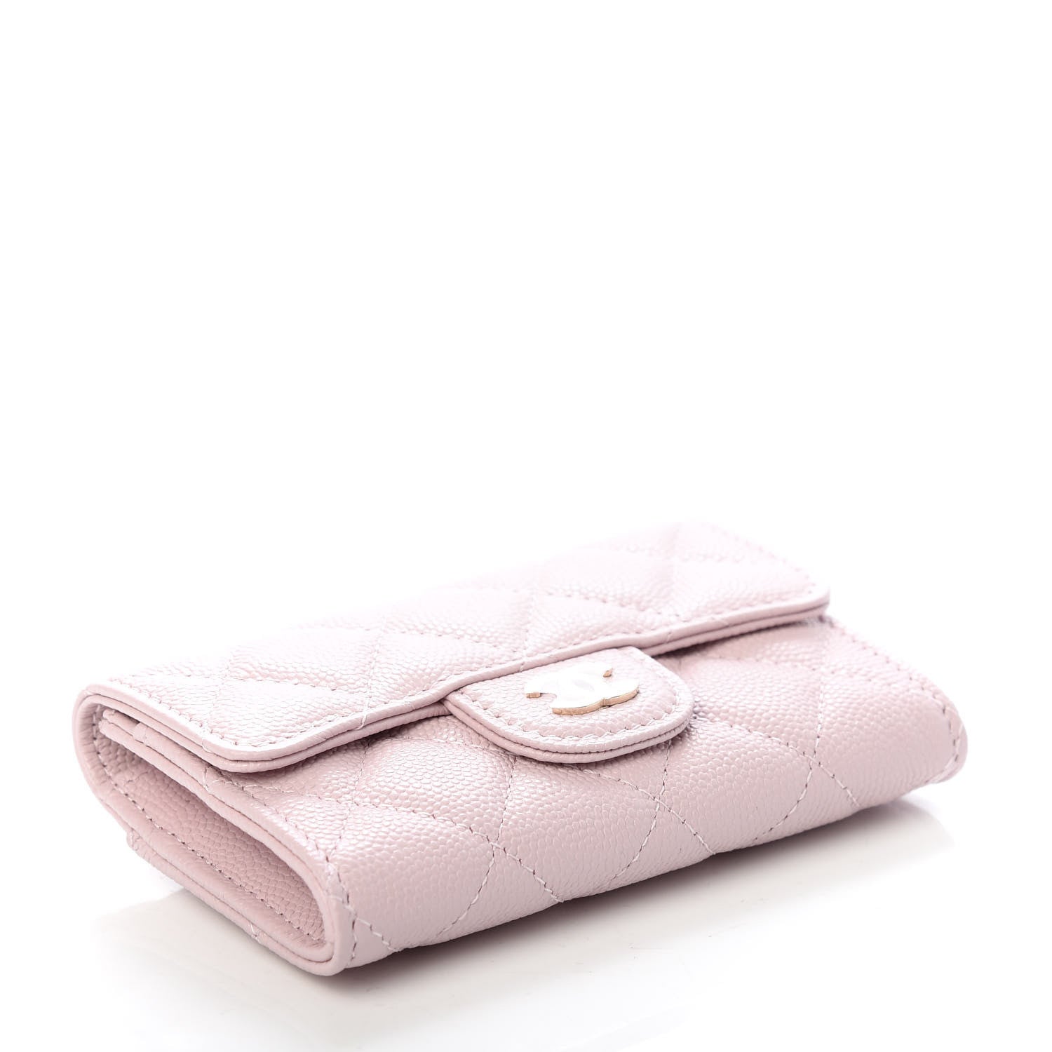 Chanel Caviar Quilted Flap Card Holder Wallet Light Pink 4 of 9