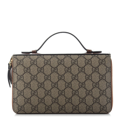 Gucci GG Supreme Monogram Travel Document Case Dark Brown 1 of 4