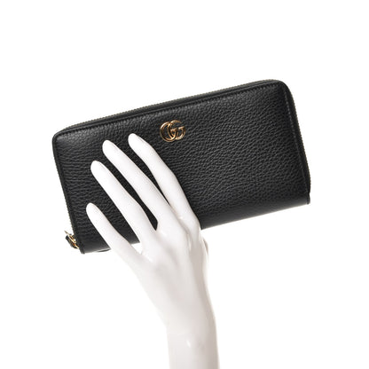 Gucci Dollar Calfskin GG Marmont Zip Around Wallet Black 2 of 8