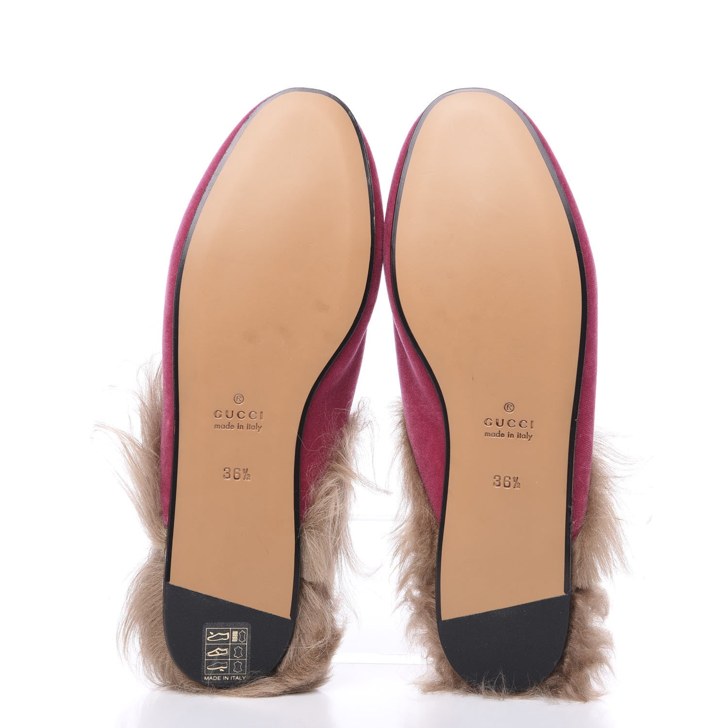 Gucci Velvet Fur Womens Princetown Slippers 36.5 Raspberry Rose 5 of 8