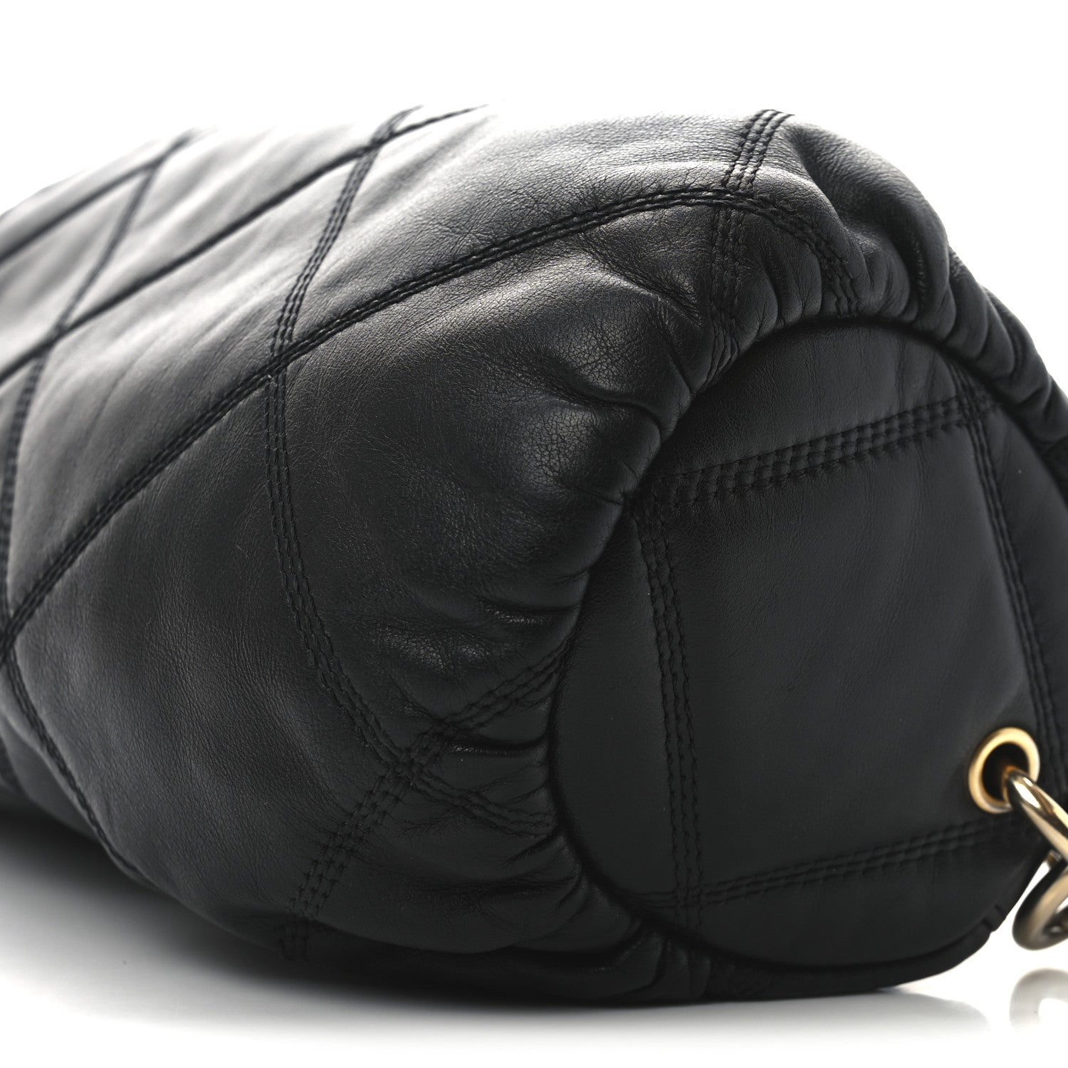 Chanel Lambskin Quilted  Bowling Bag Black 10 of 10