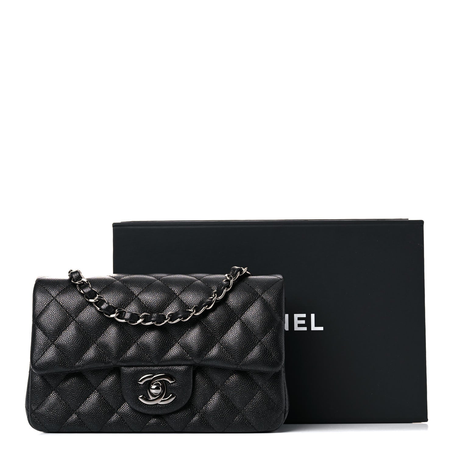 Chanel Iridescent Caviar Quilted Mini Rectangular Flap Black 10 of 10