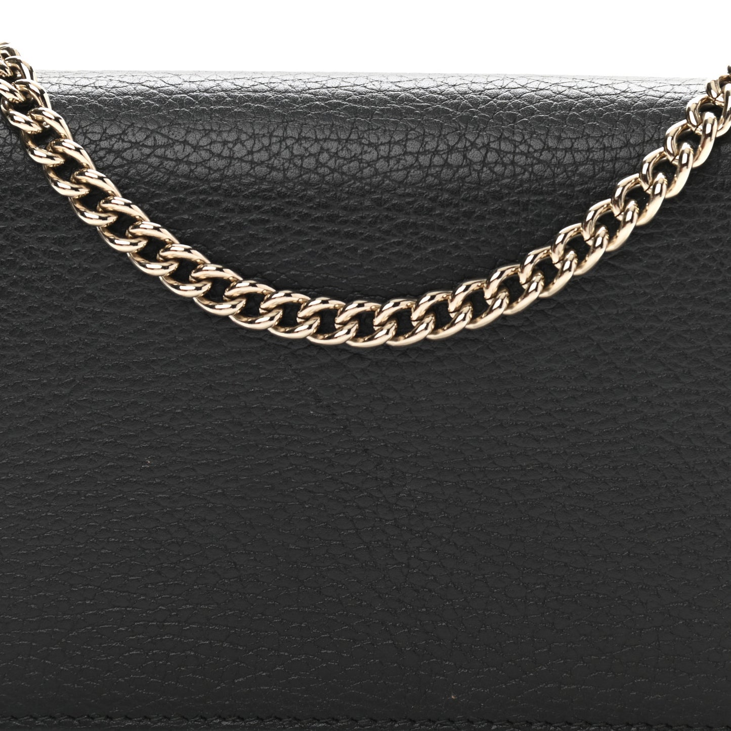 Dollar Calfskin Medium Betty Chain Wallet Black