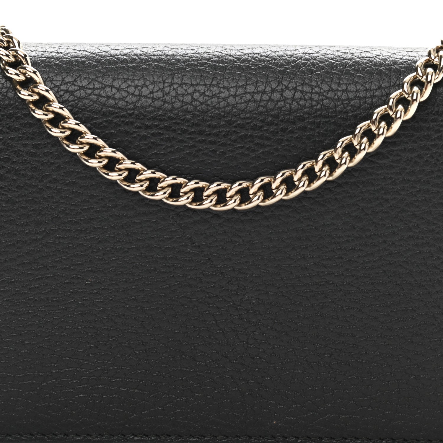 Gucci Dollar Calfskin Medium Betty Chain Wallet Black 8 of 12