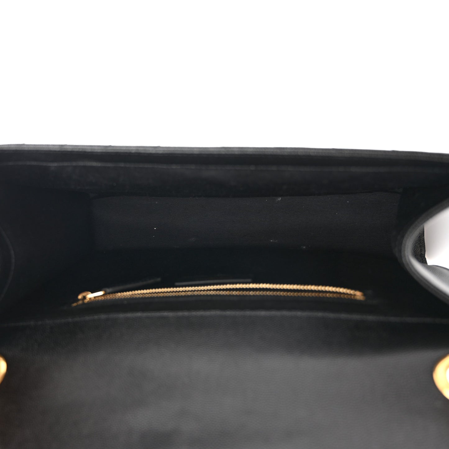 Grain De Poudre Matelasse Chevron Large Monogram Satchel Black