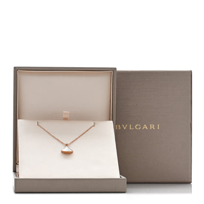 Bulgari 18K Rose Gold Diamond Mother of Pearl Small Divas' Dream Pendant Necklace 5 of 5