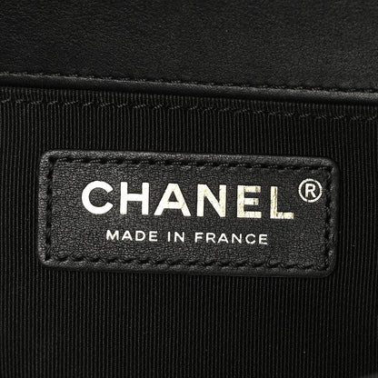 Chanel Calfskin Medium Boy Logo Top Handle Flap Black Black 6 of 10