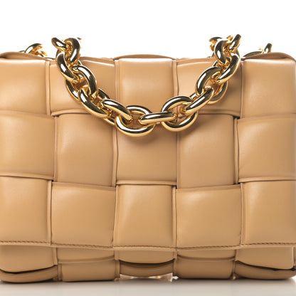 Bottega Veneta Lambskin Maxi Intreccio Padded Chain Cassette Crossbody Bag Almond 8 of 11
