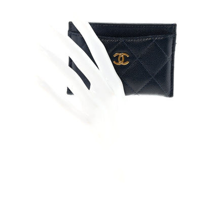 Chanel Caviar Quilted Card Holder Navy 2 of 9