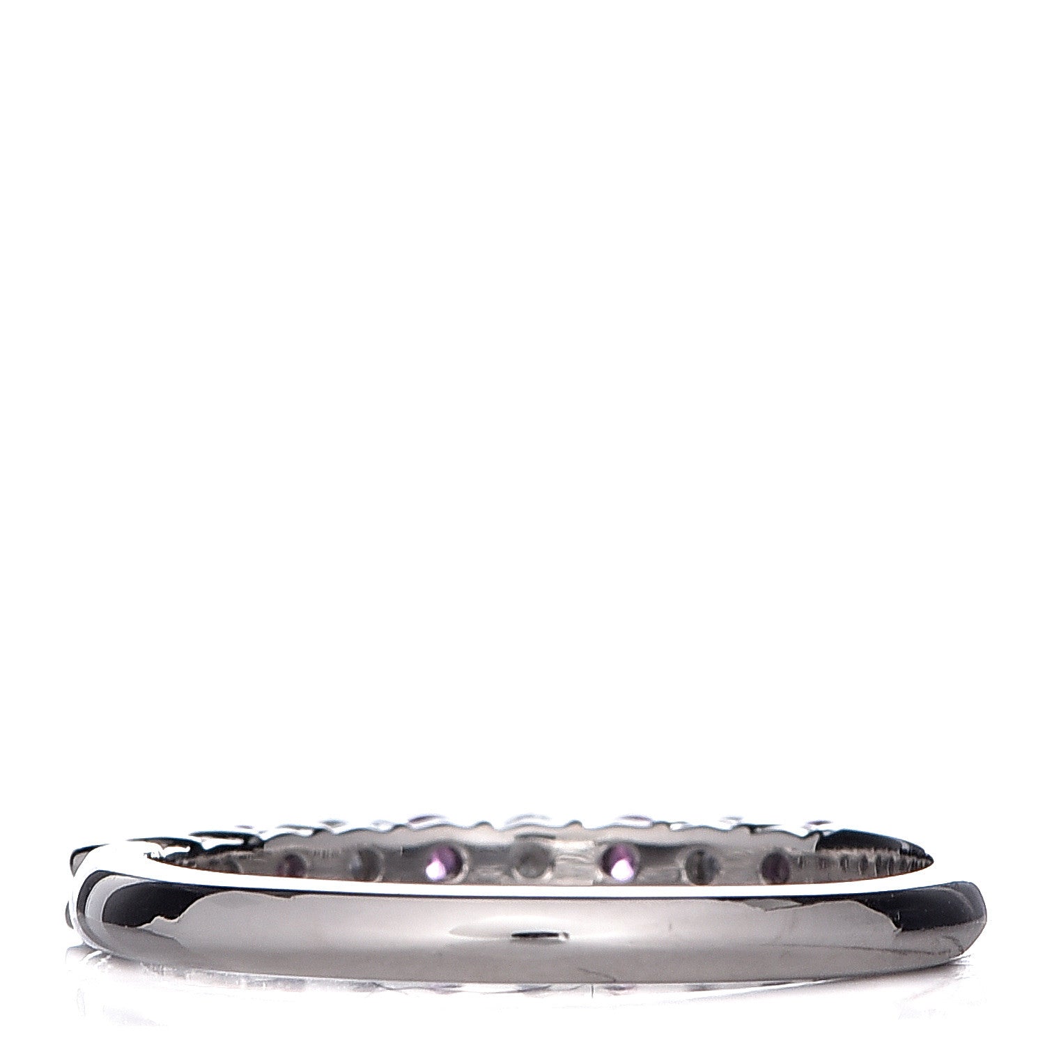 Tiffany Platinum Diamond Pink Sapphire 2.2mm Embrace Half Circle Ring 53 6.5 4 of 7