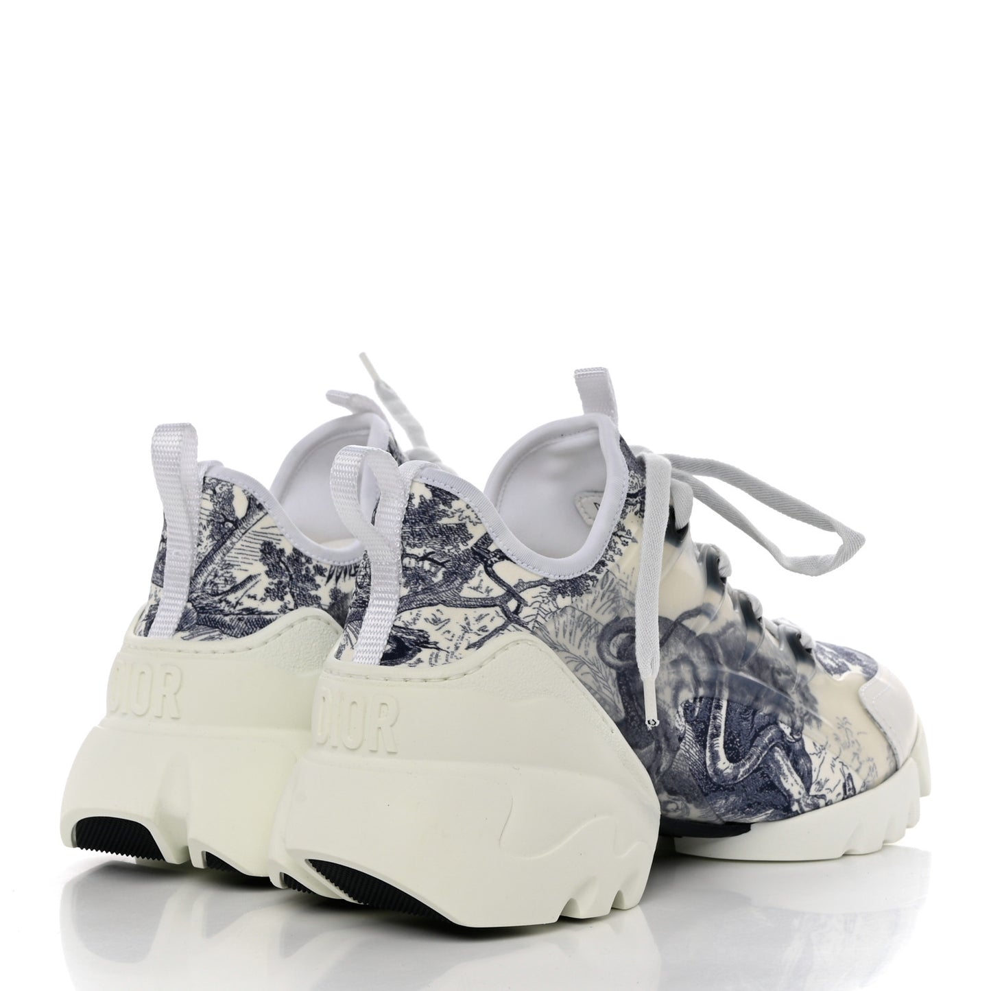 Neoprene Rubber Toile De Jouy Print Womens D-Connect Sneakers 38.5 Deep Blue