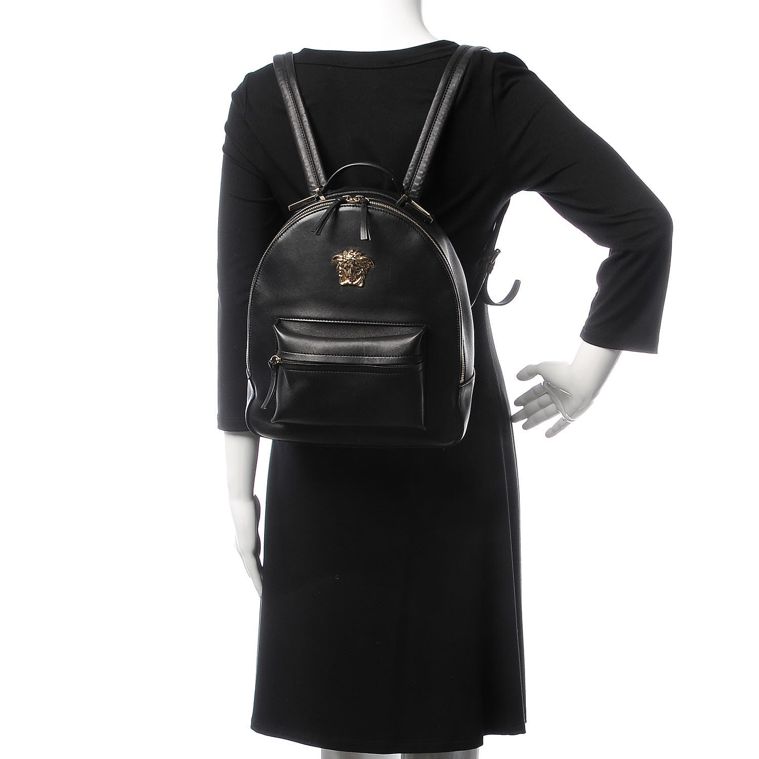 Versace Calfskin Palazzo Medusa Backpack Black 2 of 7