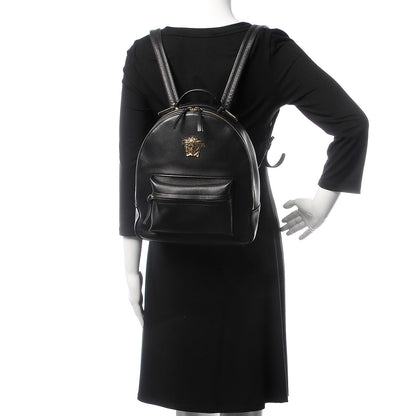 Versace Calfskin Palazzo Medusa Backpack Black 2 of 7