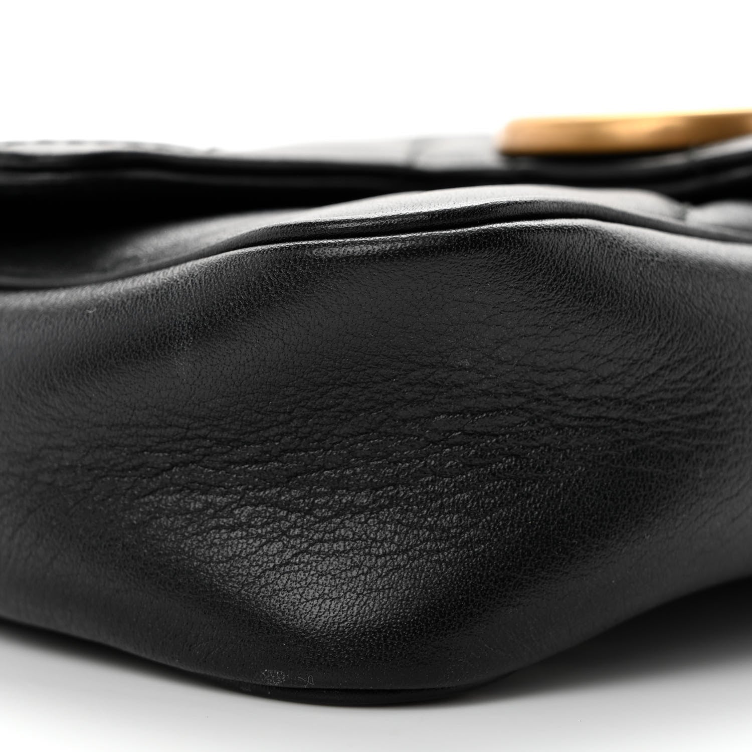 Gucci Calfskin Matelasse Super Mini GG Marmont Shoulder Bag Black 9 of 10