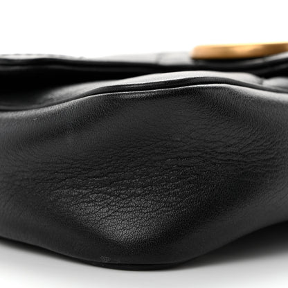 Gucci Calfskin Matelasse Super Mini GG Marmont Shoulder Bag Black 9 of 10