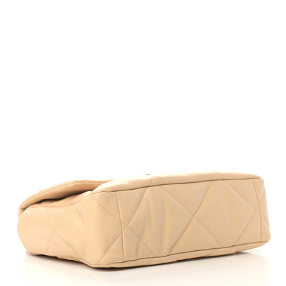 Chanel Lambskin Quilted Large Chanel 19 Flap Beige 4 of 9