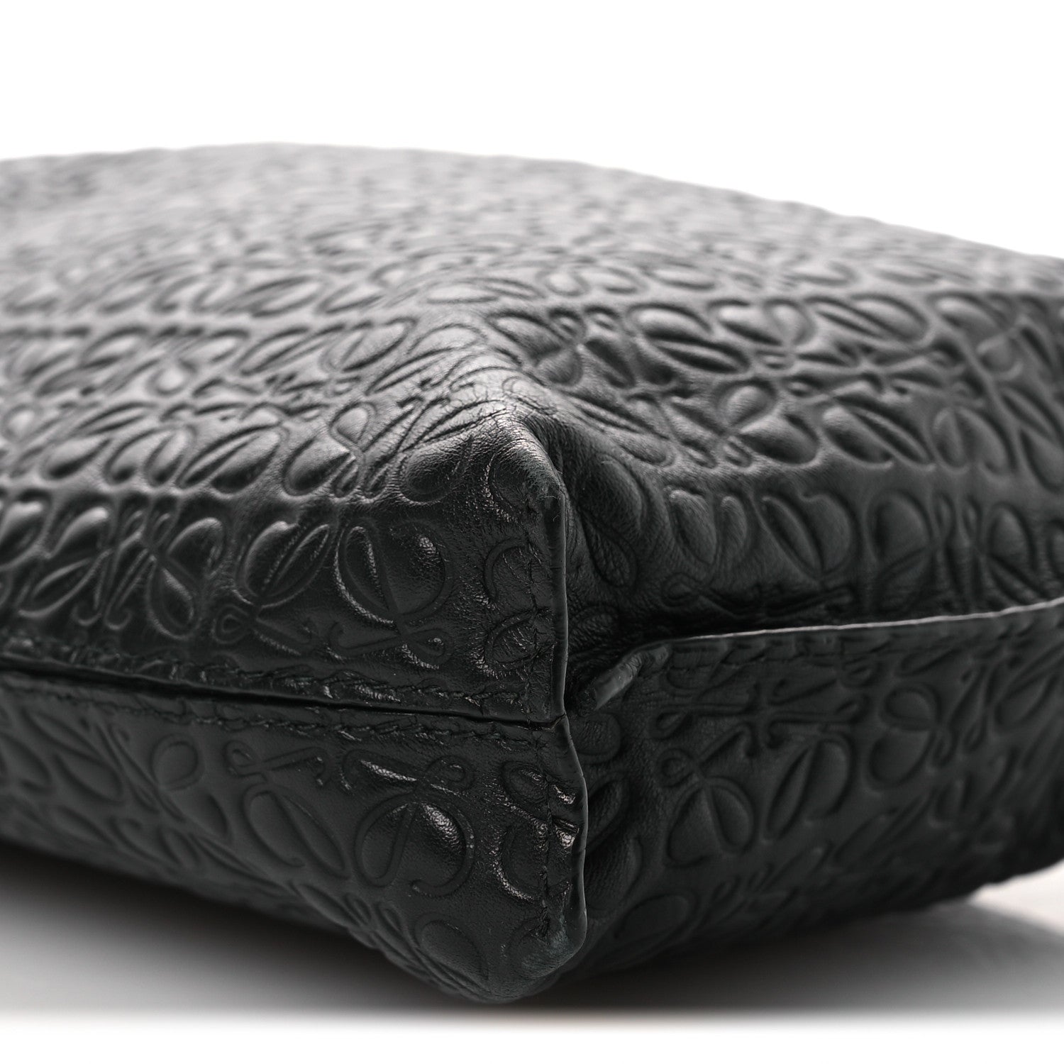 Loewe Calfskin Embossed Repeat T Pouch Black 10 of 11