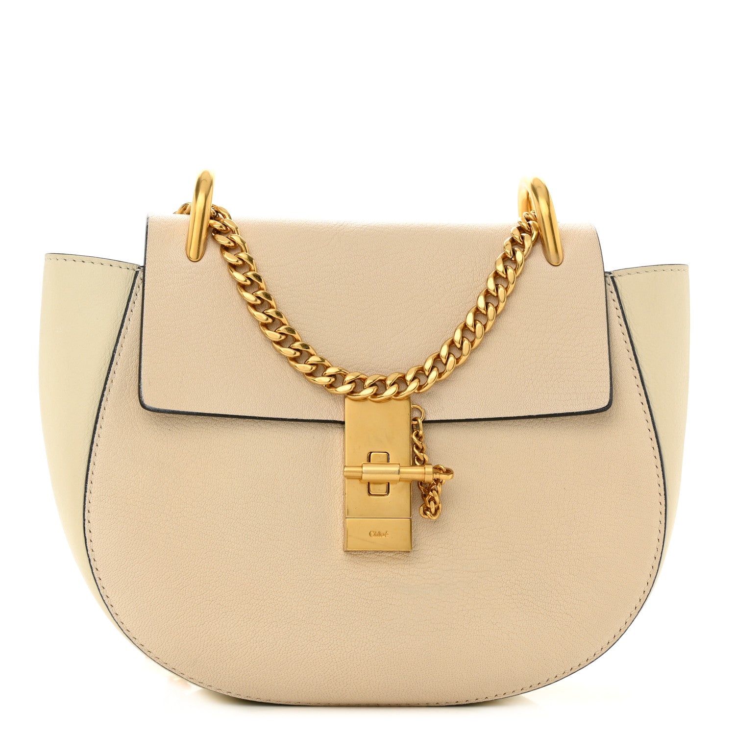 Chloe Grained Lambskin Drew Crossbody Beige 1 of 12