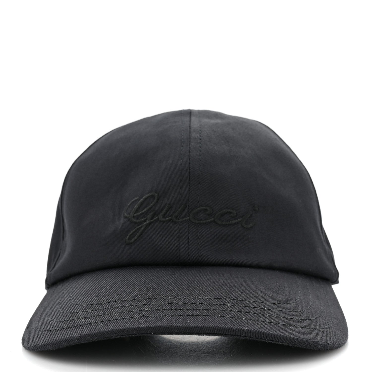 Gucci Canvas Embroidered Logo Baseball Hat XXL Black 3 of 9