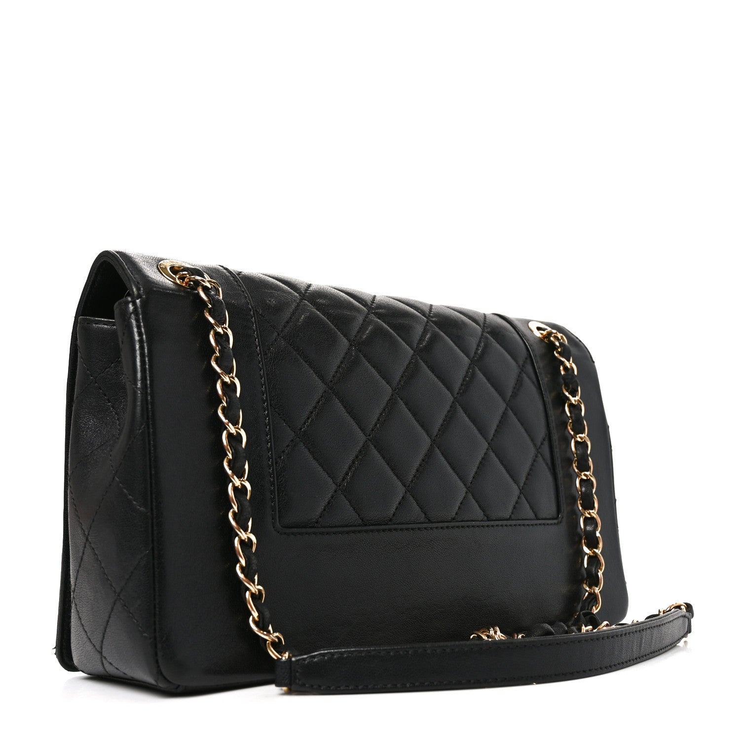 Chanel Sheepskin Quilted Vintage Mademoiselle Flap Black 3 of 11