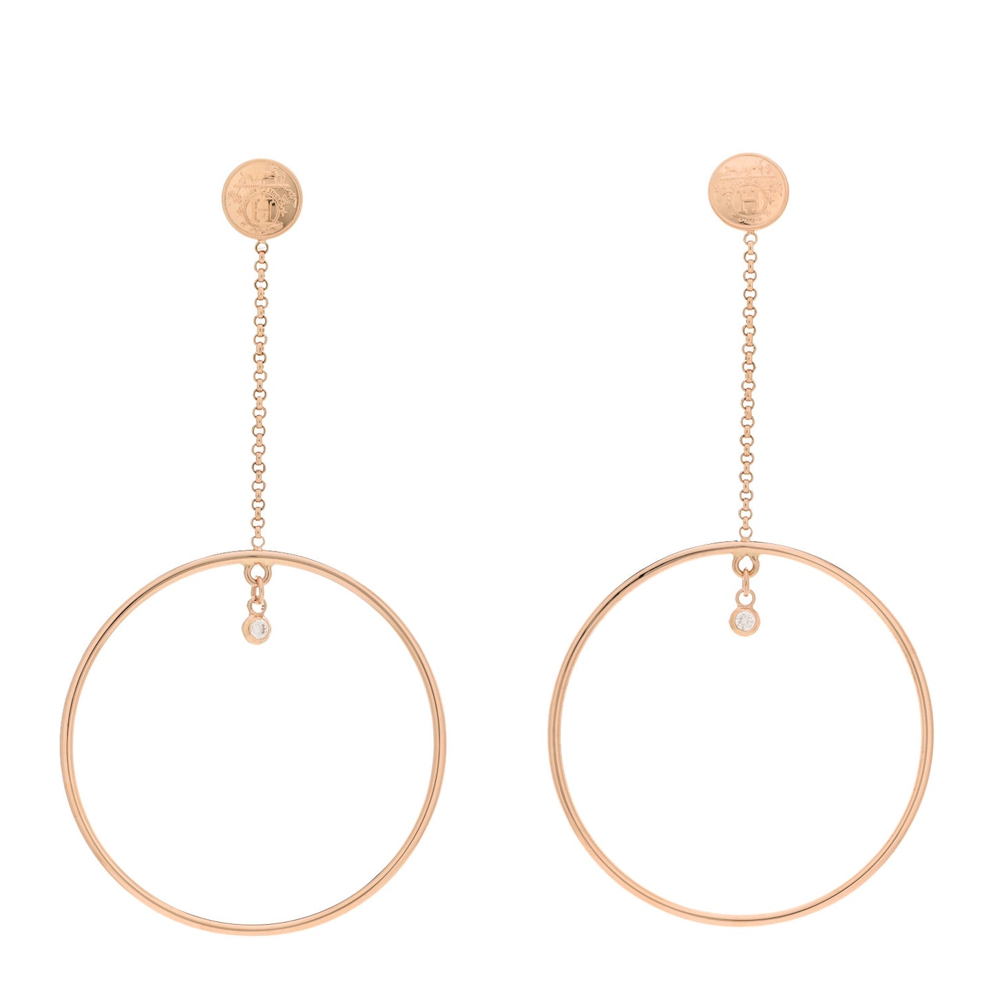 18K Rose Gold Diamond Ex-Libris Earrings