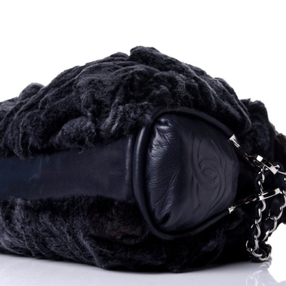 Chanel Lambskin Rabbit Shoulder Bag Navy 6 of 9
