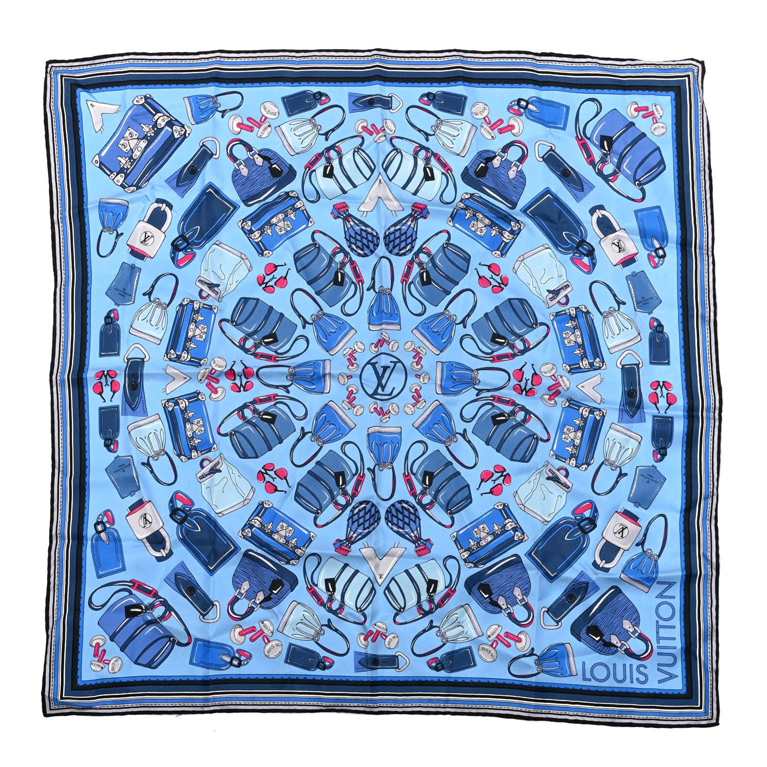 Louis Vuitton Silk Essentials LV Square Scarf Blue 1 of 4