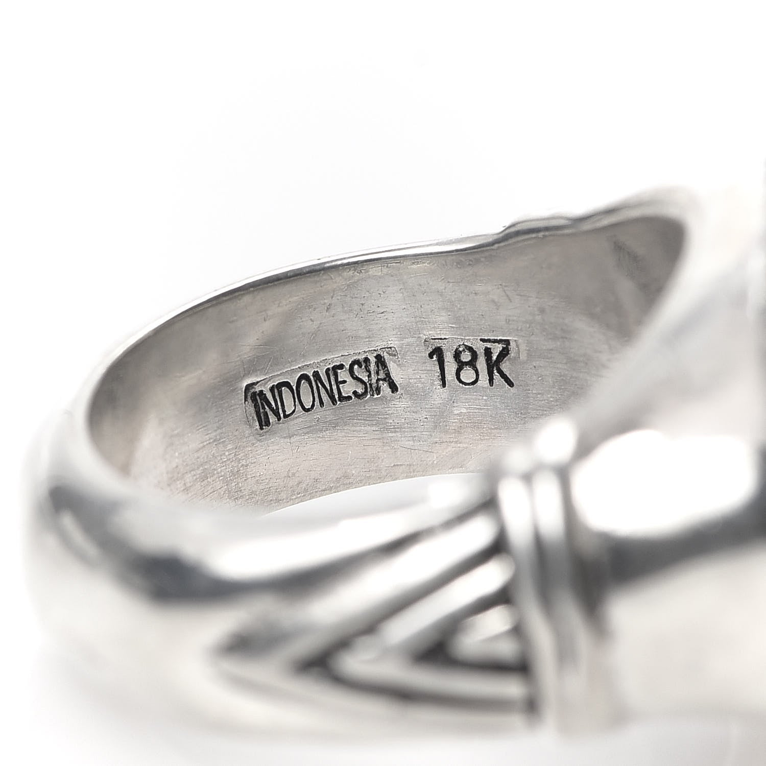 John Hardy Sterling Silver 18K Yellow Gold Fleur de Lis Ring 52 6 5 of 6