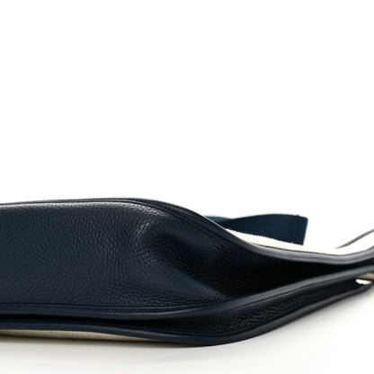 Hermes Toile Taurillon Clemence Evelyne III GM Bleu de Prusse 15 of 17