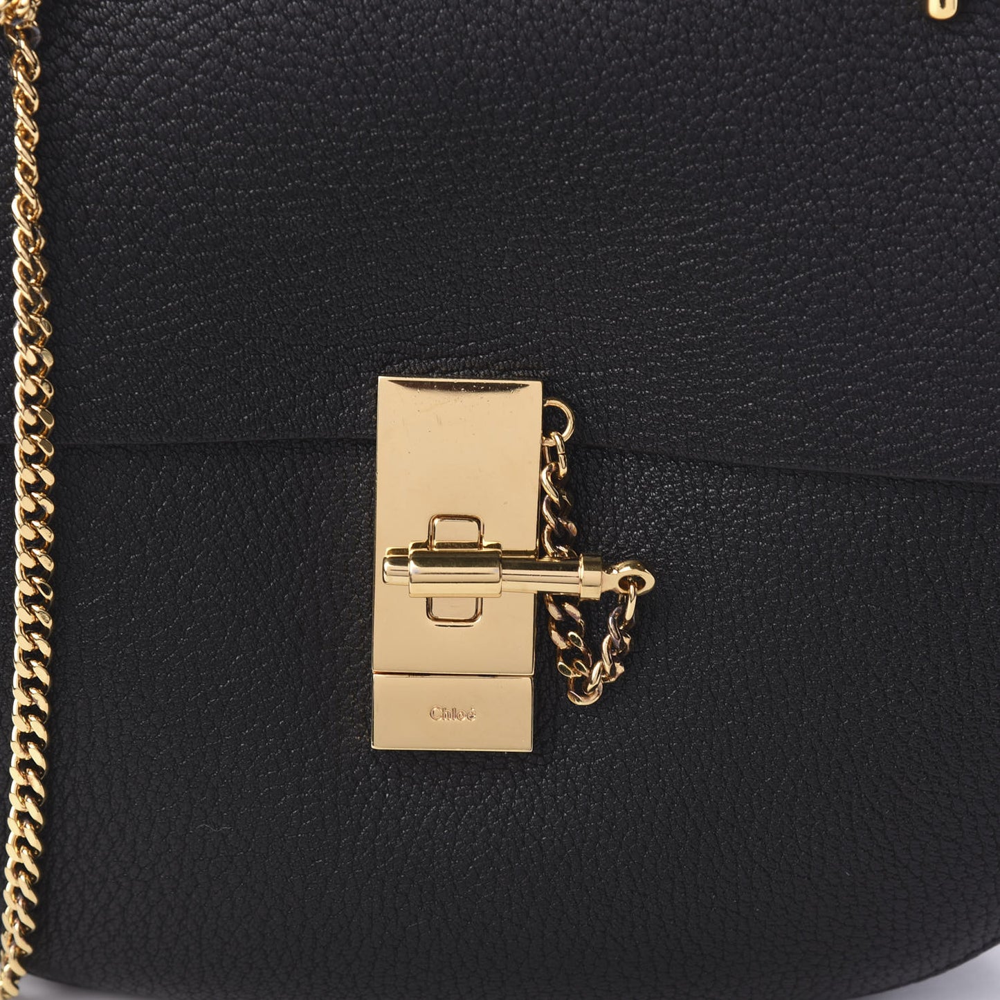 Grained Lambskin Drew Shoulder Bag Black