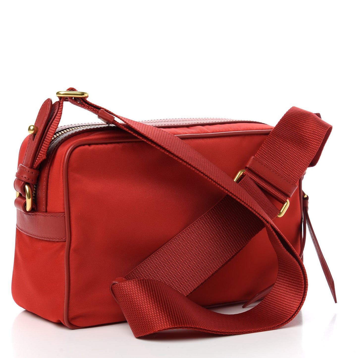 Tessuto Nylon Soft Calf Camera Bag Rosso