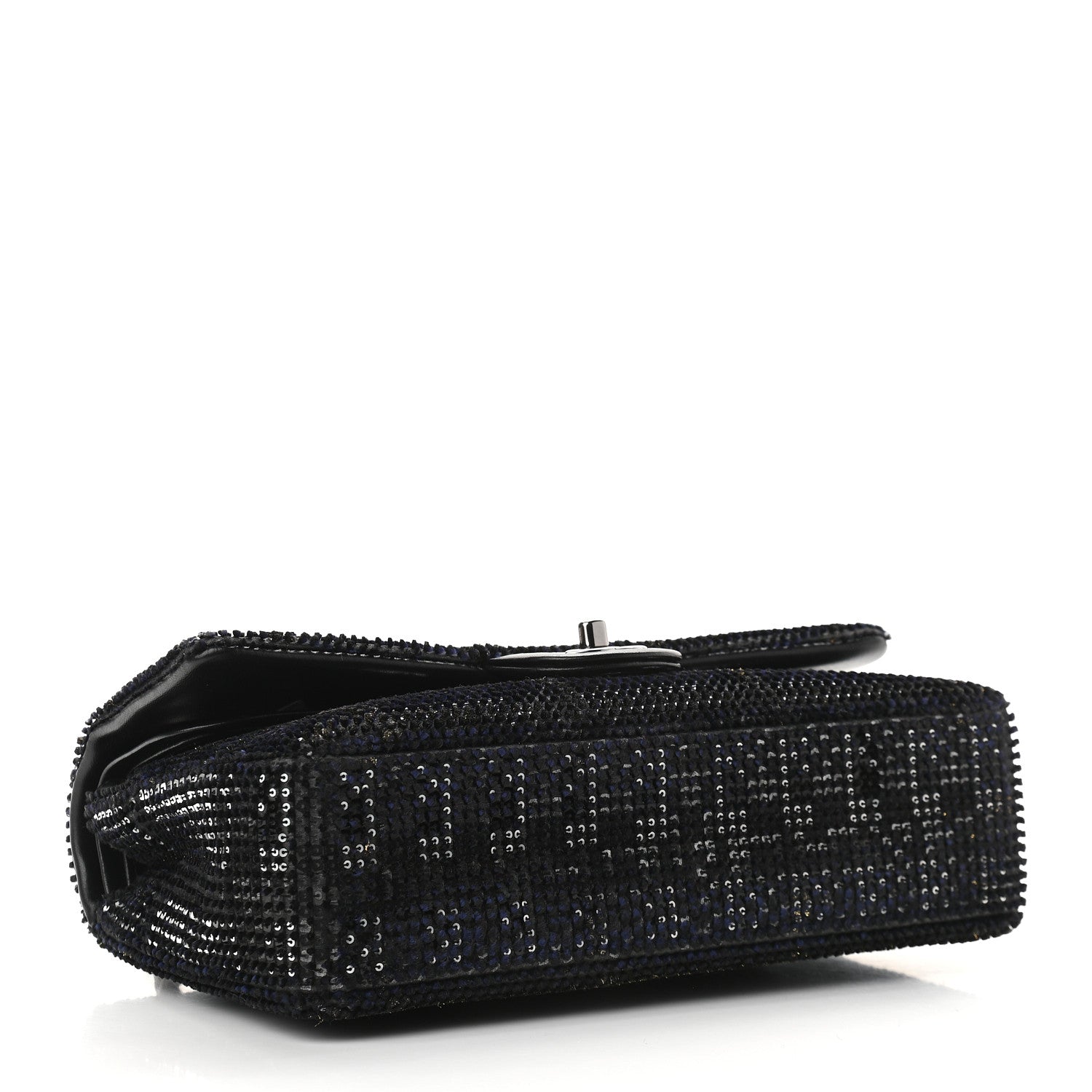 Chanel Velvet Sequin Mesh Lambskin Medium Double Flap Black 3 of 8