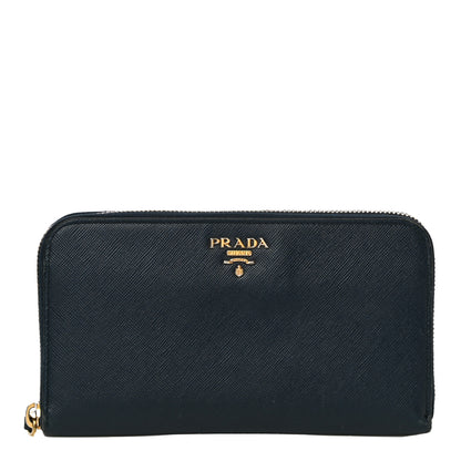 Prada Saffiano Metal Zip Around Wallet Baltico 1 of 15