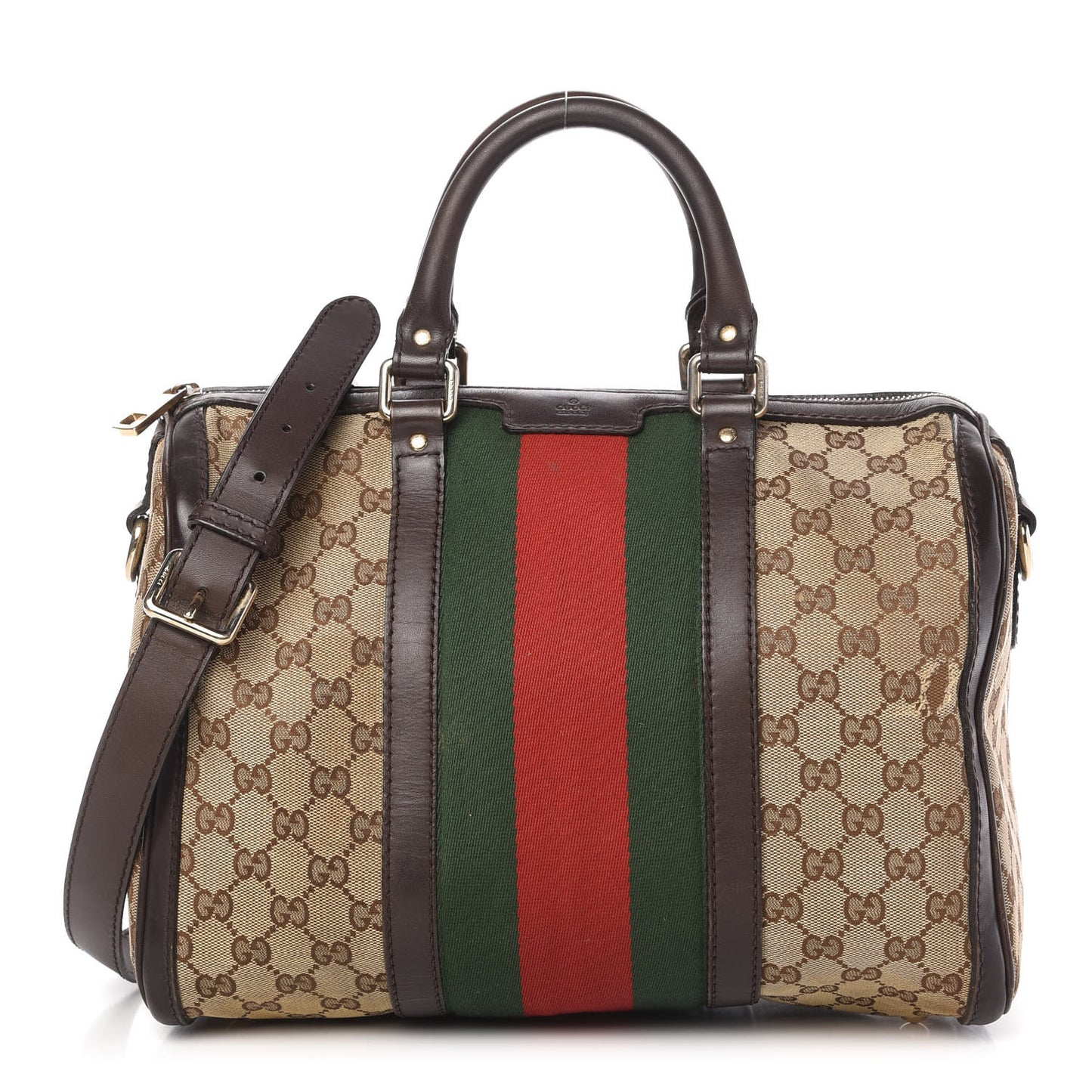 Monogram Vintage Web Medium Boston Dark Brown