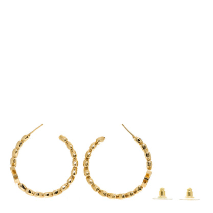 Chanel Crystal Heart CC Hoop Earrings Gold 4 of 5
