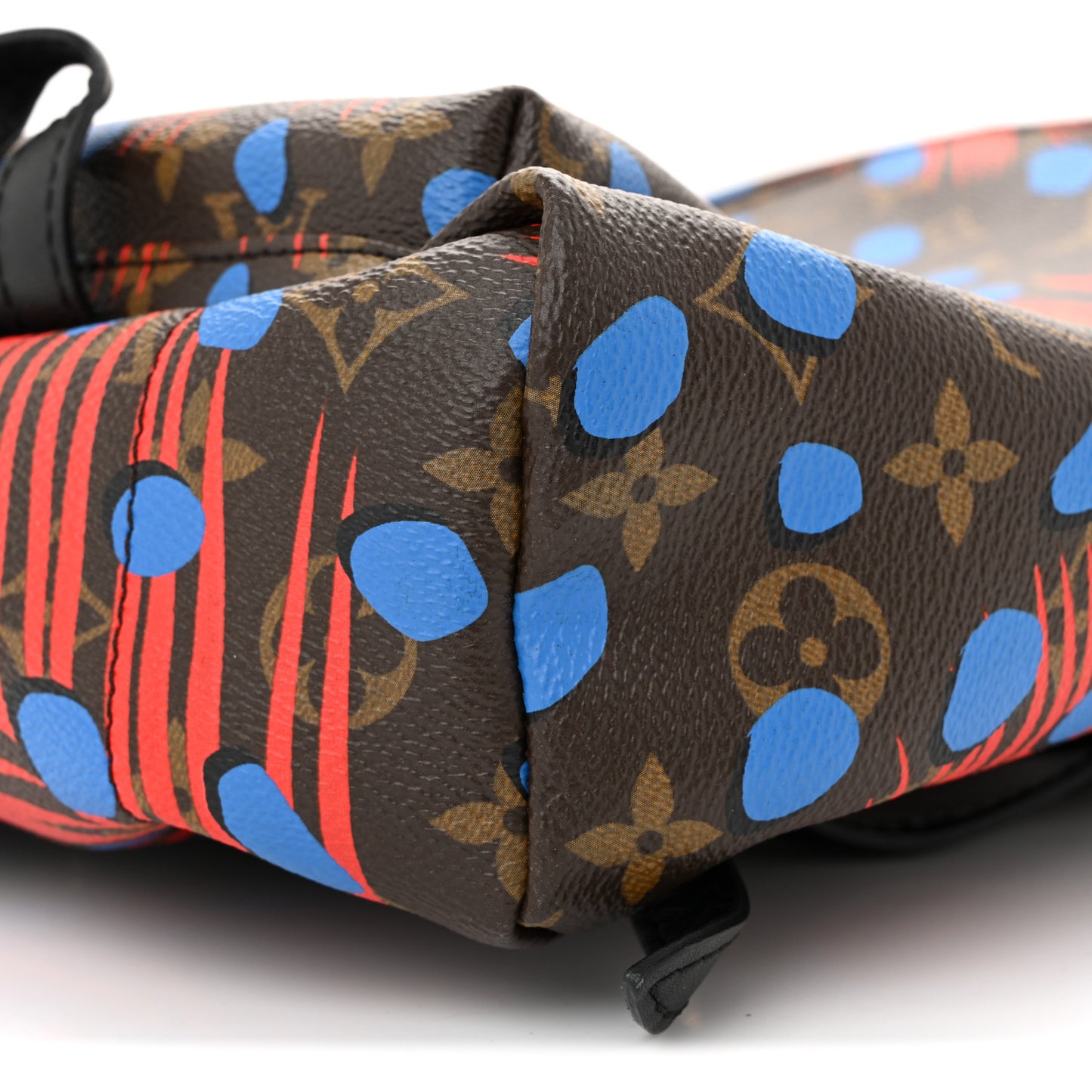 Monogram Jungle Dots Palm Springs Backpack PM Coquelicot Denim