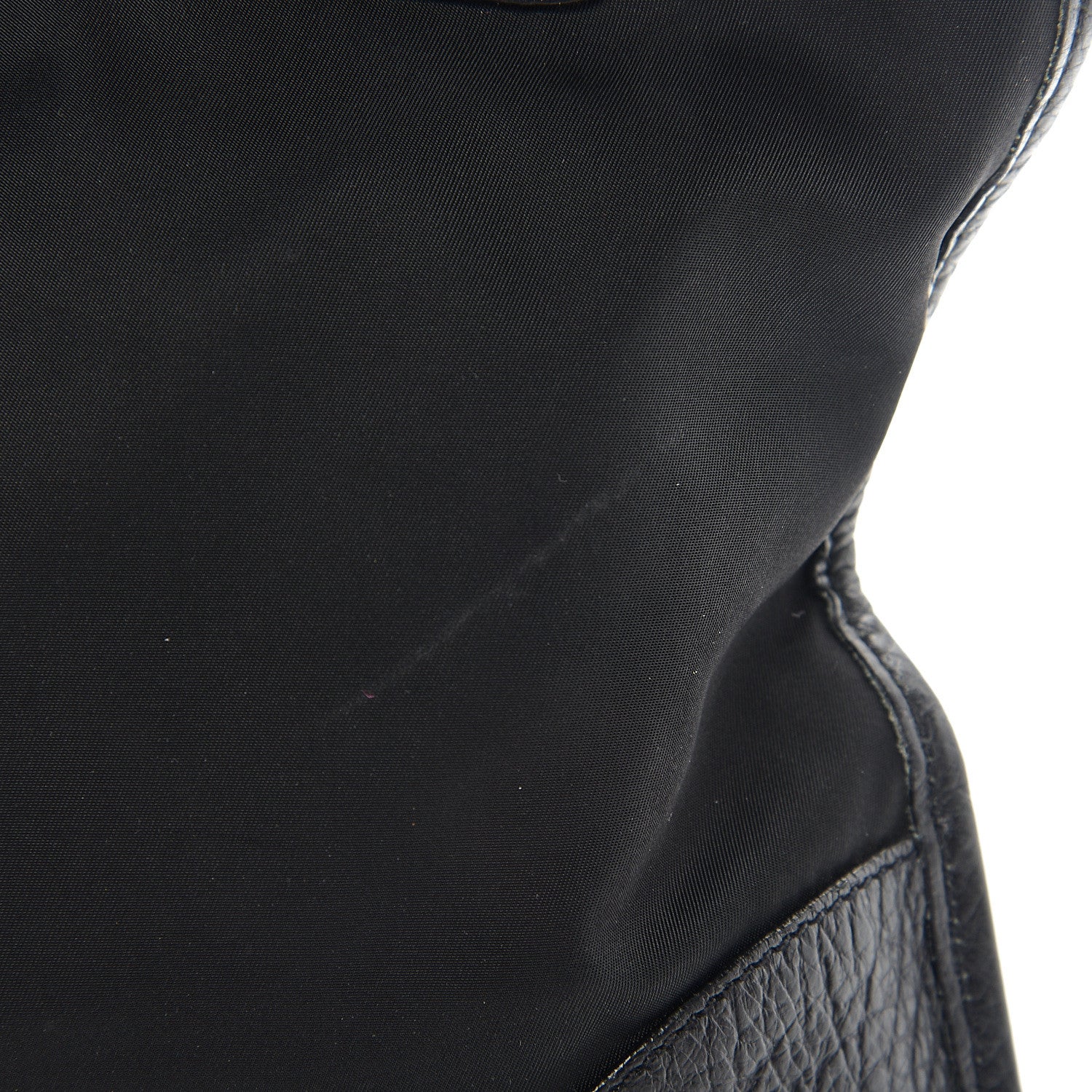 Prada Tessuto Nylon Cervo Deerskin Tote Black 7 of 11