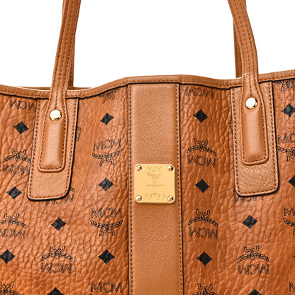 MCM Visetos Medium Liz Reversible Shopper Tote Cognac 10 of 15
