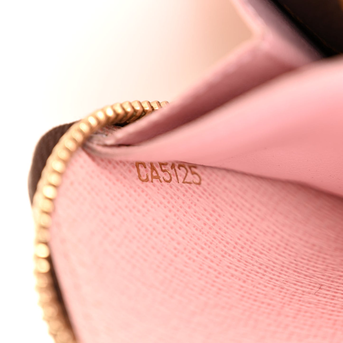 Monogram Clemence Wallet Rose Ballerine