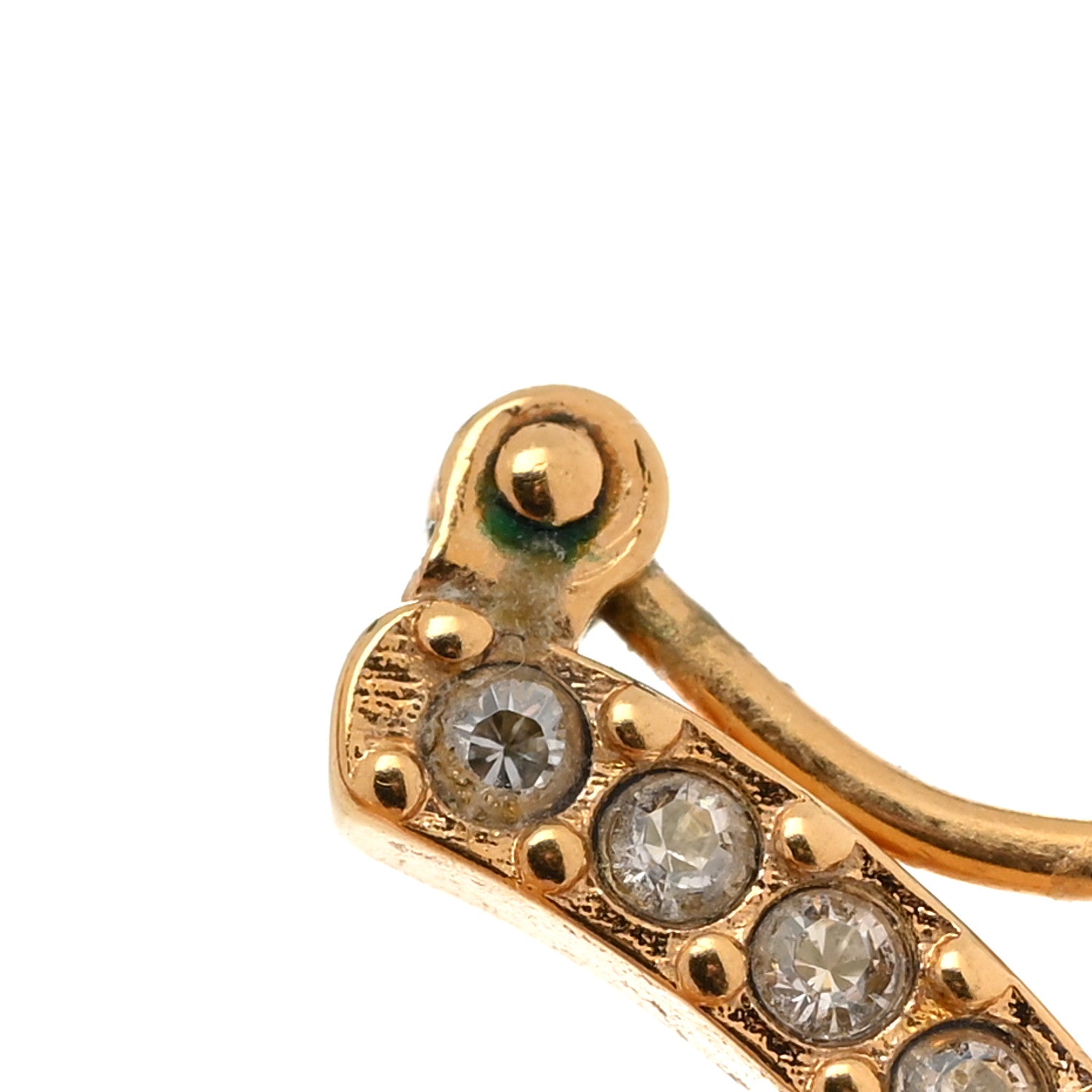 Christian Dior Crystal CD 30 Montaigne Hoop Earrings Gold 5 of 5
