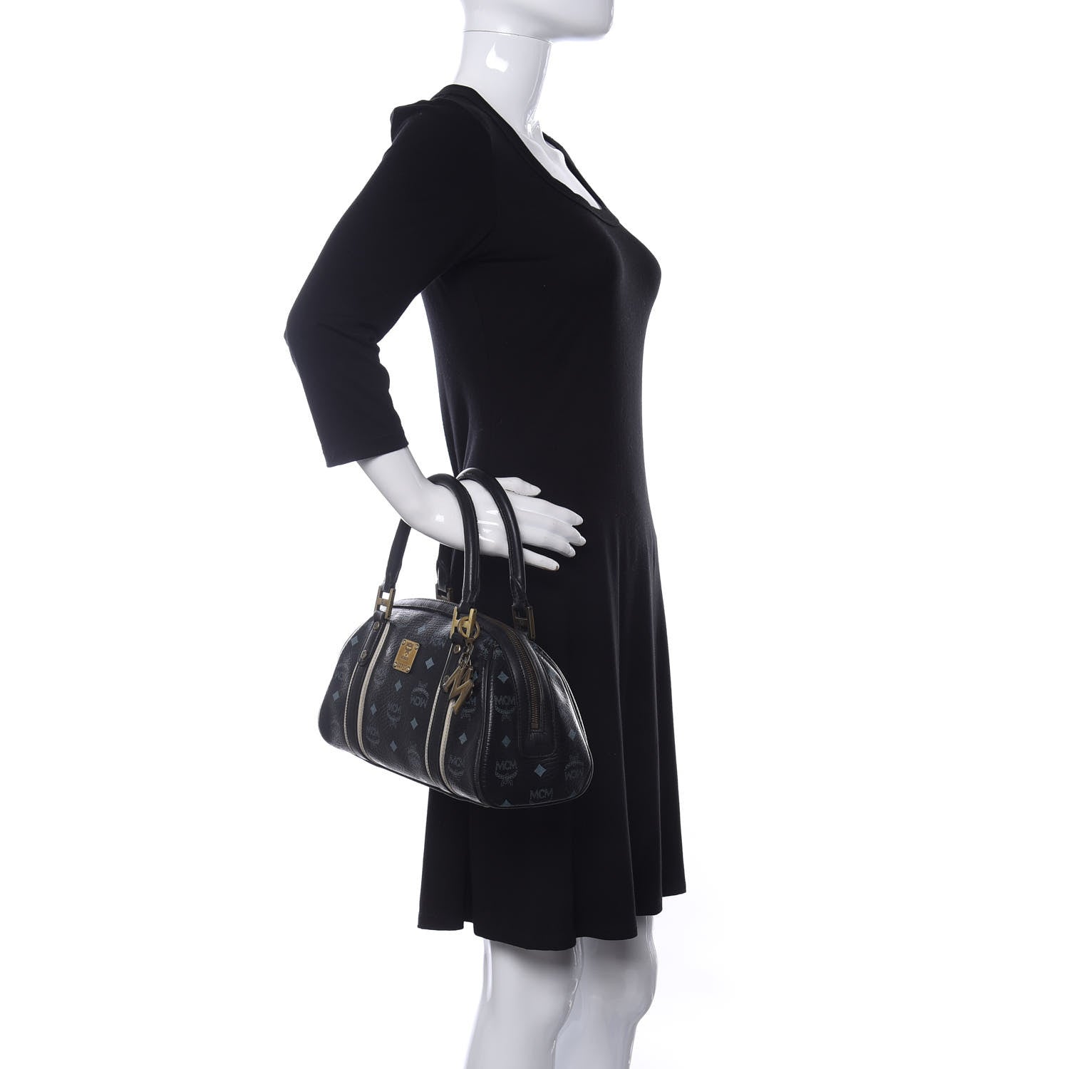 MCM Visetos Boston Bag Black 2 of 14