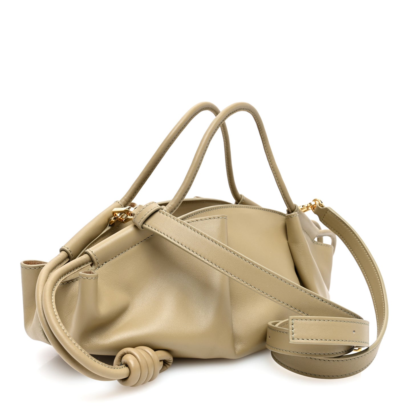 Shiny Nappa Calfskin Small Paseo Bag Clay Green