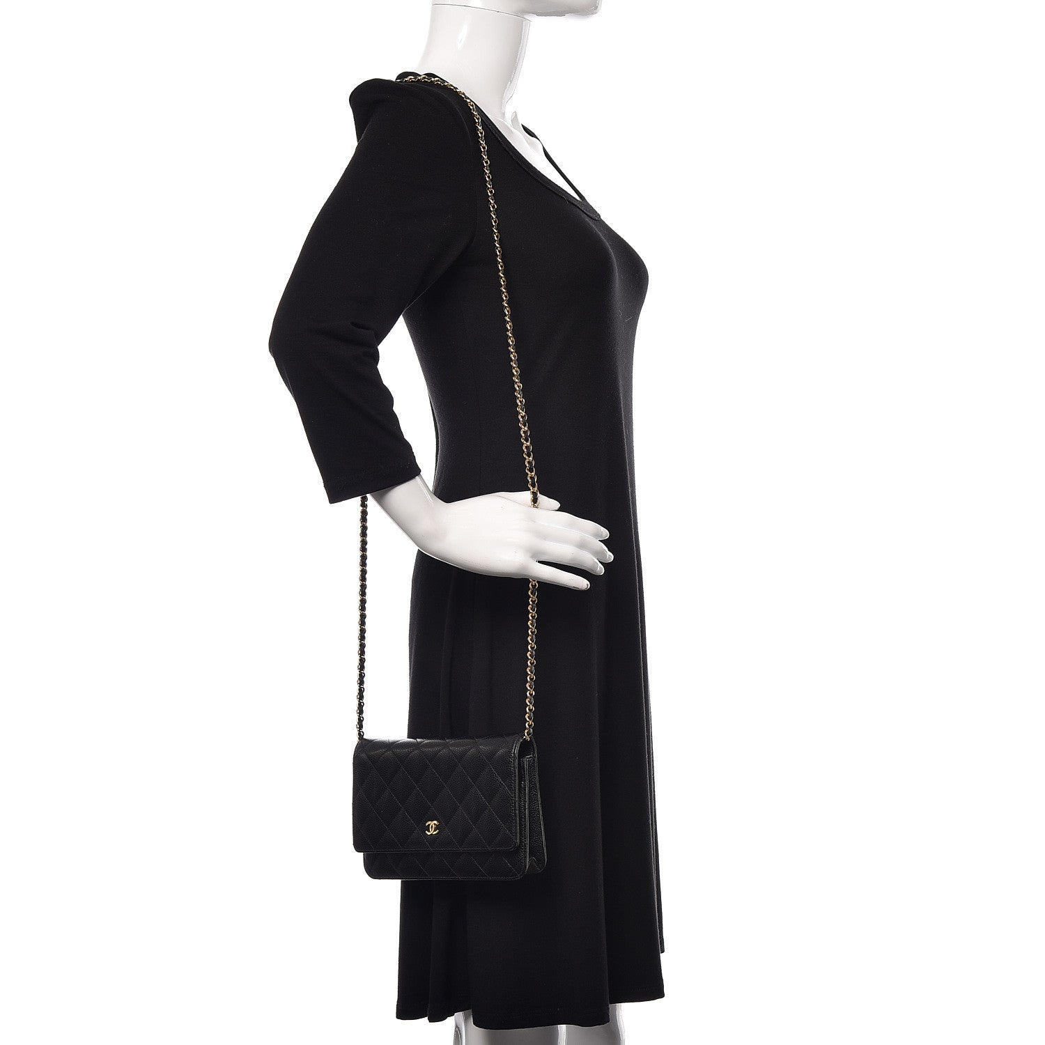 Chanel Caviar Quilted Wallet On Chain WOC Black 2 of 15