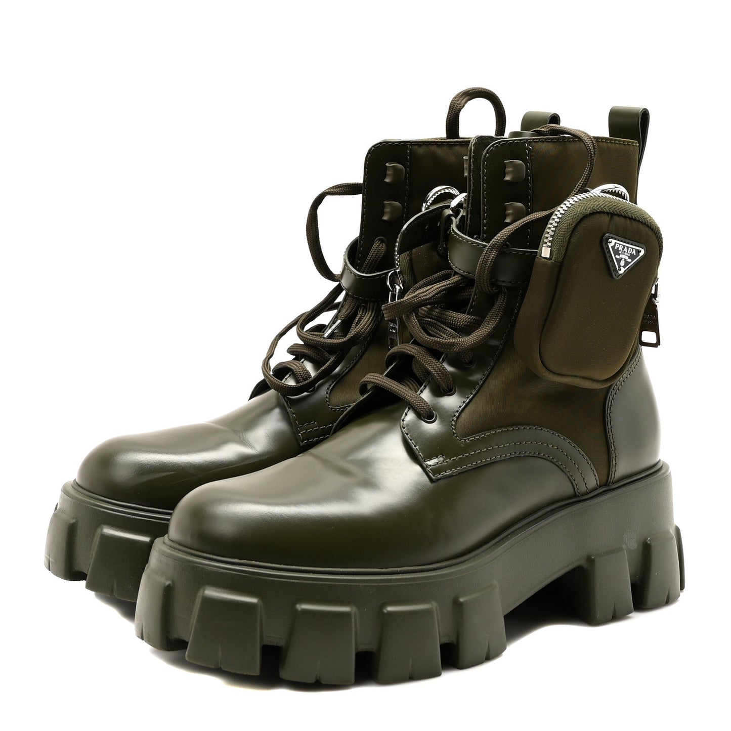 Spazzolato Rois Re-Nylon Metal Triangle Logo Monolith Pouch Pocket 55mm Boots 41 Militare