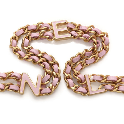 Chanel Lambskin Quilted Logo WOC Wallet On Chain Pink 16 of 17