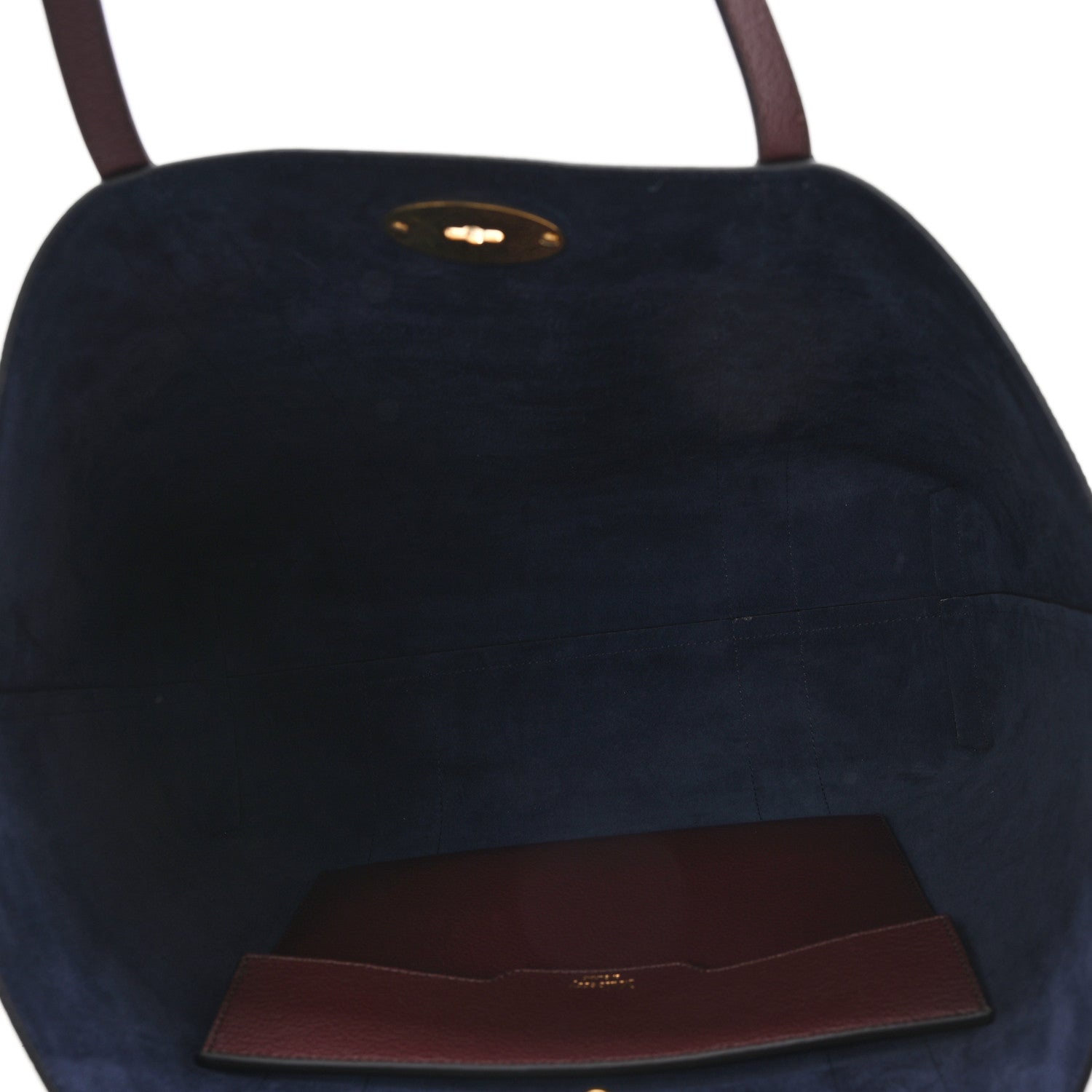 Mulberry Small Classic Grain Bayswater Tote Burgundy Oxford Blue 5 of 10